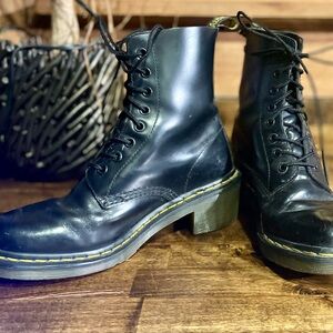 Dr. Martens Black Leather Combat Boots